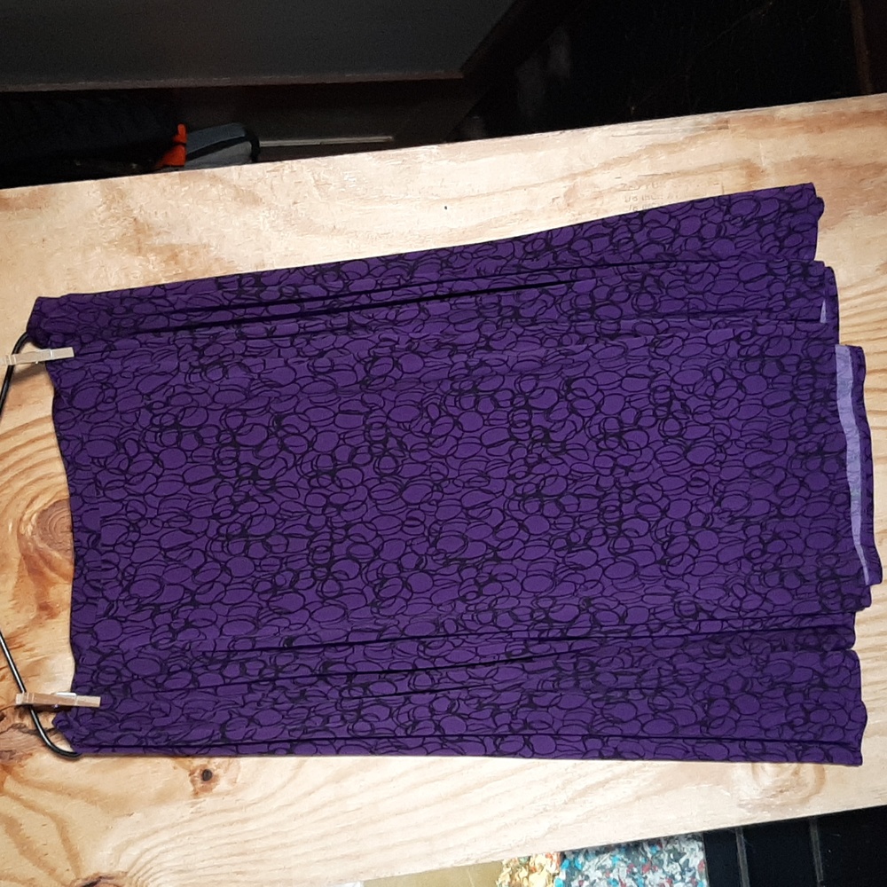 JMS (Just My Size) Easy Dressing, 3X, Purple & Black, Long skirt.